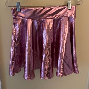 Shiny pink skirt